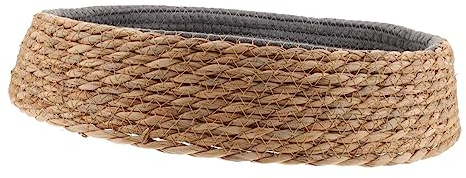 SUPVOX Rattan Woven Small Puppy Bed Pet Sleeping House Wicker Nest Cushion Deep Grey Sturdy Pet Resting Nest for Cats and Small Dogs Indoor Use