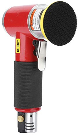KIMISS Pneumatic Sander Eccentric Grinder Polishing Machine with Sandpapers - Compact Lightweight Polisher Automotive and Woodworking Tasks (2-3 inch Eccentric red + 10pcs Sandpaper)