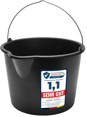 Garronda Pack 2 Cubos de Obra 12 L con Pico Vertedor GD-0168 Negro