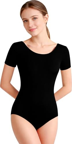 DANSHOW Women Short Sleeve Ballet Leotards for Adult Dance(YW4027-XL-06)