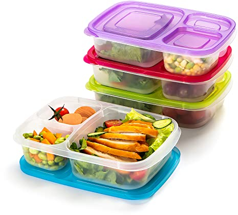 Beefeta Lunchbox mit Fächern, 4erPack, BentoLunchboxSets für Kinder und Erwachsene, wiederverwendbar, spülmaschinen und mikrowellengeeignet, BPAfrei, Kunststoff, Lebensmittelaufbewahrung,