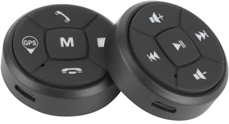 Ymiko Pulsante Multimediale Bluetooth Senza Fili Volume Interruttore del Controller Wireless GPS Pulsante di Controllo del Volante a Distanza con Luce Blu
