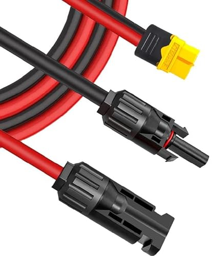 iHaospace Solarkabel 6mm2 10AWG Solarstecker auf XT60 Adapter Solarpanel Adapter Kabel für EF DELTA 2 und River Pro MAX Bluetti EB55 Powerstation 757 Powerhouse Solar y Ladekabel 0,6M…