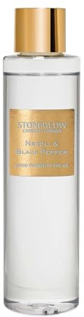 Stoneglow Luna Collection - Neroli & Black Pepper 210ml Scented Reed Diffuser Refill (Glass Bottle)