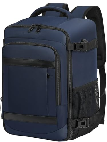 KLOSTAIN Sac à Dos Voyage Cabine Avion 45x36x20 pour Easyjet 30L Baggage Cabine Grande Bagage à Main sous Le Siège Sac à Dos Homme pour Ordinateur Portable 14 Pouces Bleu Profond