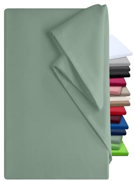 npluseins Bettlaken 150x250cm Leintuch ohne Gummizug Tuch ist ideal Terrasse Reisen Camping und Tischtuch - Wohnmobil Laken - Betttuch ohne Gummizug 100% Baumwolle, ca. 150 x 250 cm, Salbei