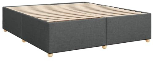 vidaXL Cama sin colchón Tela Gris Oscuro 200x200 cm, Marco de Cama, somier, Marco de Cama de Plataforma, Marcos de Cama, Muebles de Dormitorio