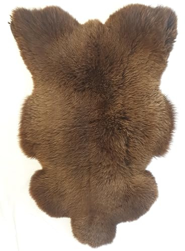FURRYMAN Pelli di agnello naturale senza cromo, medie dimensioni (110 x 55 cm), in pelle di pecora marrone, copriletti e decorazioni per divano, poltrona, pelle di pecora (marrone naturale)