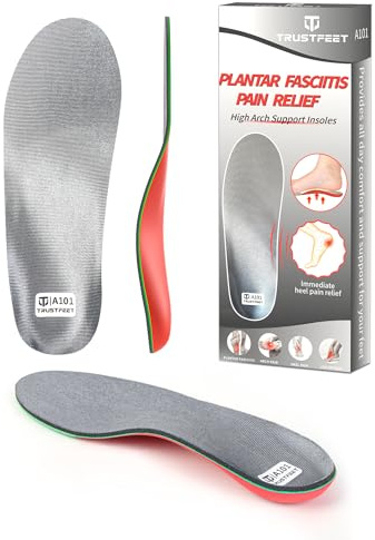 Trustfeet Plantar Fasciitis Insoles, High Arch Support Inserts for Flat Feet, Foot Pain, Heel Pain, Over Pronation Orthotics Shoe Insoles for Men Women-I