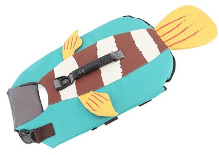 Dioche Reflektierende Streifen, Verstellbare Hunde-Schwimmweste, Oxford-Stoff-Haustier-Sicherheitsweste Zum Schwimmen, Bootfahren Mit Griff für Schnelle Rettung. Geeignet für Kleine, (L)