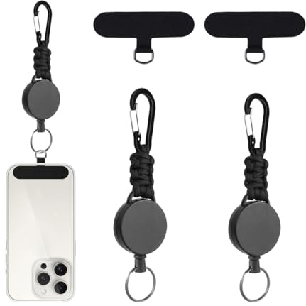 FENQURO 2uds Pestaña Cordón para Teléfon, Llavero Extensible ID Badge Holder 2 Pcs, Lengüeta de Sujeción Multifuncional Parche para Cordón Teléfono Celular Sin Adhesivos para la Mayoría