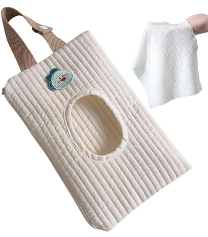 Soporte para toallitas para bebé, dispensador de pañuelos de Papel, Bolsa de Viaje Recargable, Funda a Prueba de Polvo, Bolsa de pañuelos para Cochecito, Playa, Piscina