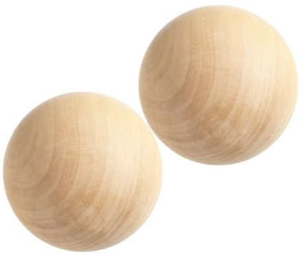 OSALADI Palline di Legno Grezzo Solide Diametro 7 Cm, Sfere Decorative Naturali per Fai da Te Artigianale, Set 2 Pezzi per Decorazioni Natalizie e Progetti Creativi