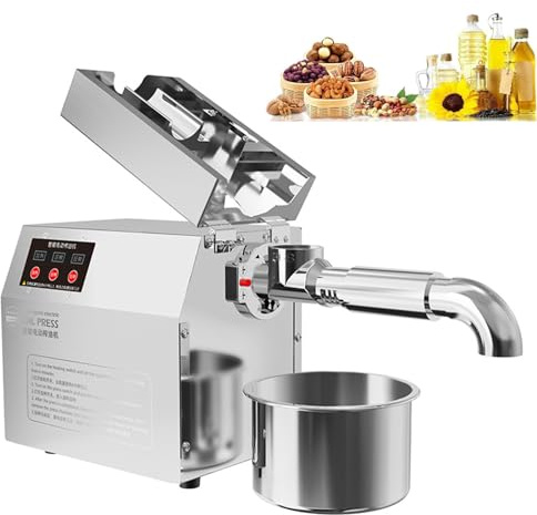 Fully Automatic Stainless Steel Oil Press Machine, Hot Cold Press for Home Kitchen, High Efficiency Oil Extraction