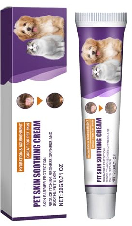 Mnozreo Crème Apaisante pour la Peau Chat,Soin des Plaies pour Chiens et Chats,20G,1PC,Gel de Guérison des Plaies pour Chiens,Apaisante pour Les Démangeaisons