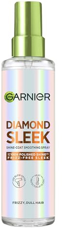 Garnier Diamond Sleek Shine-Coat Smoothing Spray, Up to 72H Frizz-Free Sleek with up to 100H Polished Shine, with 8% Keratin Smoothing Complex and Argan Oil, Heat Protection Spray, 150ml