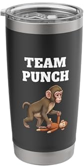 Team Punch Monkey Jungle Animal Funny Monkey Stainless Steel Insulated Tumbler
