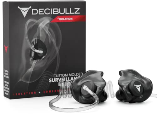 Decibullz Custom Molded Security Radio Surveillance Earpiece Set, Thermo-Fit Designed for Clear Acoustic Tube Radios, Isolation