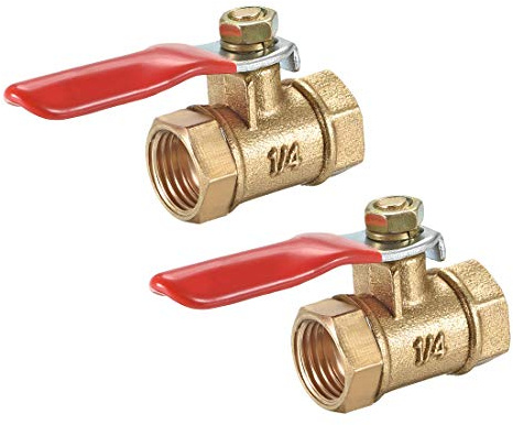 sourcing map Válvula de bola de Aire de latón del interruptor de desconexión de 1/4 NPT Acoplador del tubo hembra a hembra 2uds