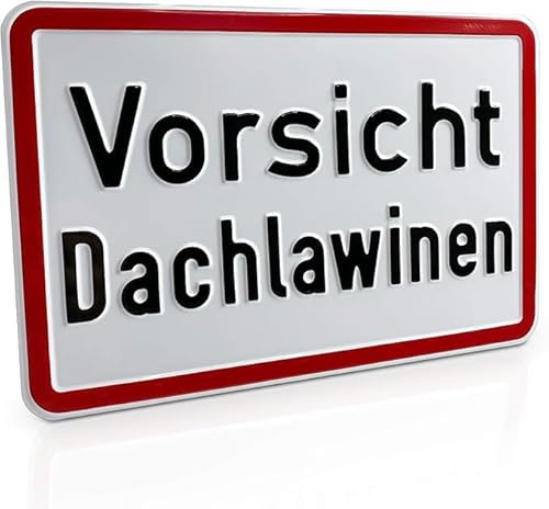 Betriebsausstattung24 Hinweisschild Vorsicht Dachlawinen - Aluminium, geprägt - 30,0 x 20,0 cm - Text Schild