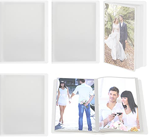 Belle Vous 40 Pocket Photo Albums (5 Pack) - Holds 10 x 15cm / 4 x 6 inches Pictures - Clear View Cover Small Slip-In Photo Book Albums for Family, Wedding, Anniversary, Baby, and Vacation Pictures
