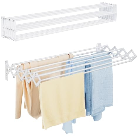 Shrivee Wand Wäscheständer, ausziehbar, geeignet für den Innen- und Außenbereich, Waschküche, Badezimmer, Balkon (80 cm)