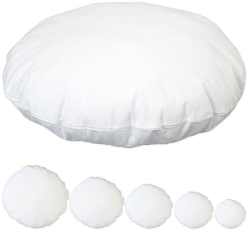 Nurtextil24 Kissen Inlett Rund 90cm Ø Durchmesser Füllkissen ohne Füllung Weiß Bodenkissen Sitzkissen Rundkissen Stuhlkissen 100% Baumwolle mit Reißverschluss Sofakissen Kopfkissen ungefüllt