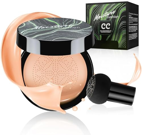 Mushroom Head Air Cushion CC Cream, svamphuvud luftkudde CC kräm, BB-kräm fuktgivande och ljusande kudde Foundation Concealer Make Up Beauty Cream (04#Nude, 20 g)