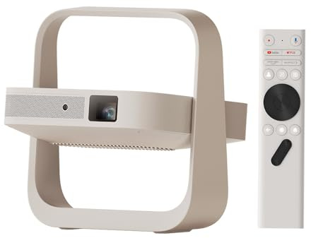 XGIMI Elfin Flip Plus Proiettore Portatile 1080P, Google TV con Netflix con licenza, 500 Lumen ISO, Supporto regolabile integrato, Design compatto, Adattamento automatico schermo