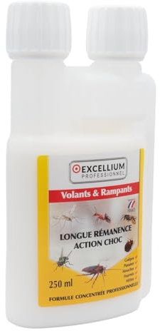 Excellium | Insecticide Concentré Volants & Rampants | Traitement Choc avec Rémanence Longue Durée | Flacon Doseur Sécurisé 250 ml