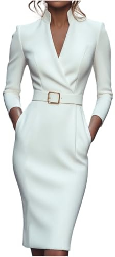 Genérico Vestidos De Fiesta Mujer Elegantes Vestido Negro Elegante Ropa Cortos Popular Disfraz Invierno Sudadera Nochevieja Top Casual 2#Blanco M 2025