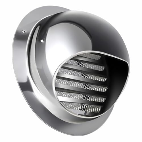 Ventilationsgaller Yttervägg Frånluftsgaller Rostfritt Stål, Väderskyddsgaller Rund med Skärmnät 50mm/100mm/120mm Luftintag och Avluftsgaller, för Utomhus Torkventilationsskydd(90mm(3.5″))