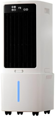 Whisper-Quiet Swamp Cooler med 12L löstagbar tank, fjärrstyrd evaporativ luftkylare, 12H timer och 2 islådor, for användning i sovrum, kontor och lägenhet