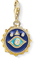 Thomas Sabo Women Charm Pendant Blue Nazar Eye Charm Club 925 Sterling Silver 1663-565-32