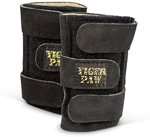 Tiger Paw Authentic Gymnastics Wrist Supports (Sold in Pairs) - Original Competition-Grade Gymnastics Wrist Guards, Wrist Support Braces, Adjustable, Made in USA Hand Wraps (Black - Medium)