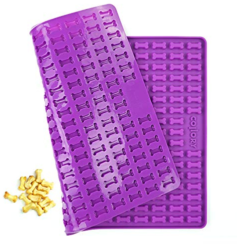 Collory® Mini Knochen (2cm) Silikon Backmatte, Backform für mini DIY Hundekekse und Leckerlis, Knochenbackform, Pralinenform, Antihaftend und Lebensmittelecht (BPA-Frei)