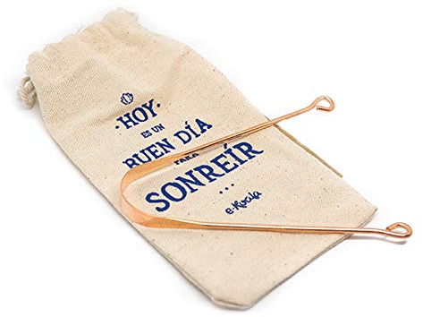 Raspador de Lengua | Limpiador de lengua | 100% cobre natural | Elimina el Mal Aliento | Fácil de usar | Propiedades Antibacterianas | Ayurveda | e-koala