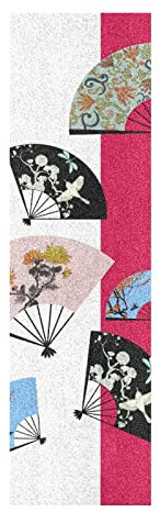 LDIYEU Parapluie Blanc Rouge Japonais Grip de Skateboard Bande Grip Antidérapante Auto-adhésif Griptape de Longboard sans Bulles 33X 9(1pcs)