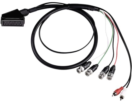 Cable hembra RGB Euro SCART a 4 RGB BNC y 2 RCA adaptador de audio y videojuegos, compatible con monitores Sony PVM BVM, serie JVC TM-H1750CG TM-H1950CG, monitor Neo Geo, consola de CD etc
