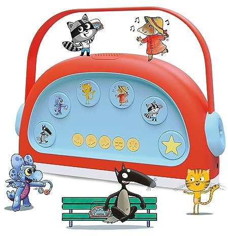 Ma boîte à HÉROS Auzou Conteuse pour Enfants dès 3 Ans avec 25 Histoires incluses : Loup, Petite Taupe, Azuro, Moustache, Simon - Boîte à Histoires avec veilleuse et Facile à Transporter