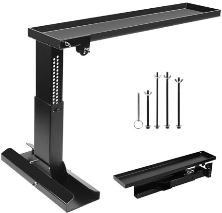 SWAWIS Hopfällbar stegförlängare justerbar höjd 30–46 cm, lastkapacitet 150 kg, plattform 69 x 14,8 cm, trappsteg med halkfri matta för teleskopiska och raka trappor