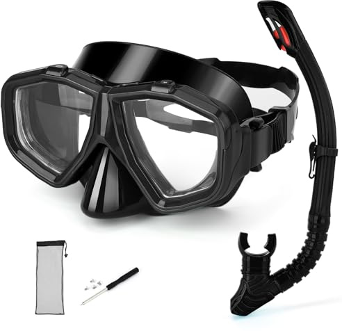 Équipement de plongée interchangeable pour adultes et adolescents avec myopie, masque de plongée anti-buée pour plongée en silicone myopie et entièrement sec