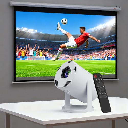 HY300 PRO miniprojektor, 4K 1080P stöd, med Android 11, WiFi 6, Bluetooth 5.0, stöder Airplay & Miracast, bärbar hem- och utomhusprojektor, projektor med automatisk trape (S2)