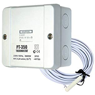 TEV-1 Universal Thermostat Temperaturregler m. externem Sensor, EIN- und Ausschalttemperatur separat einstellbar, für Frostschutzsysteme & Begleitheizung zum Heizen oder Kühlen Ausenbereich IP65