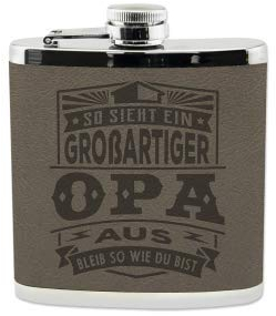 History & Heraldry Echter Kerl Flachmann Bester Opa - individuell und personalisiert mit Gravur, Name und Spruch