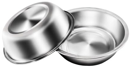 Zayin Cuencos de Acero Inoxidable para Mascotas para Gatos o Perros pequeños, Cuencos de Acero Inoxidable Agua y Comida, Juego de 2 Cuencos (14cm/5.5in)