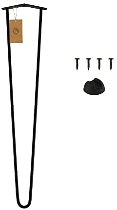 MoriaDesign Möbelfüße Hairpin Leg aus Metall - 1 Stück - 80 cm - Schwarz - Höhenverstellbar - Tischbeine für Schrank, Hocker, Nachttisch, Couchtisch - Robust industrielles Design