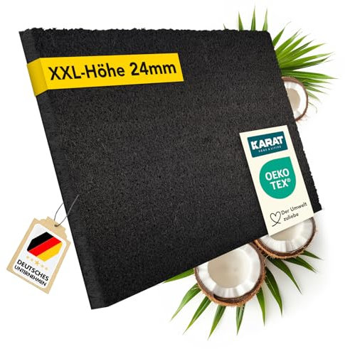 Karat Coconut Doormat, Dirt Trapper Mat with Non-Slip Backing (Black, 100 x 100 cm | 2.4 cm)
