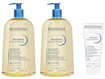 Bioderma Atoderm | Atoderm Shower Oil 2x1L + Atoderm Intensive Balm 200ml | Cleanses and Nourishes | Anti-itching