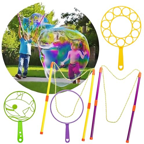 GEPROSMA Bubble Wands Bubble Machine for Kids Toddlers,55cm (21.7in) Giant Bubbles Rope Multipack Kit, Big Bubble Wands Maker 30CM,Large Bubble mixture Blower, Outdoor Toys Garden Games